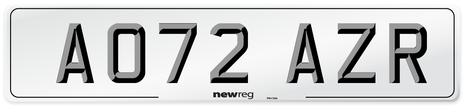 AO72 AZR Number Plate from New Reg